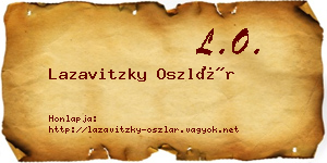 Lazavitzky Oszlár névjegykártya